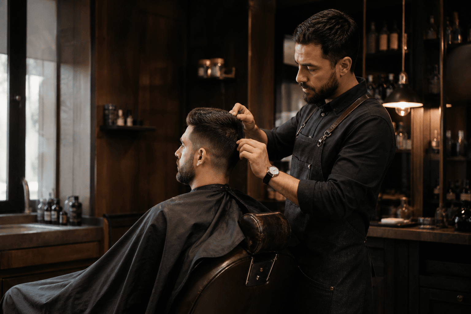 Detalhe de um corte masculino bem finalizado